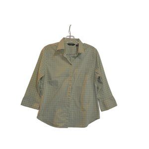 Eddie Bauer (R) Est.1920 Cotton-Lastol Madagascar 3/4Sleeves LightGreen Shirt M